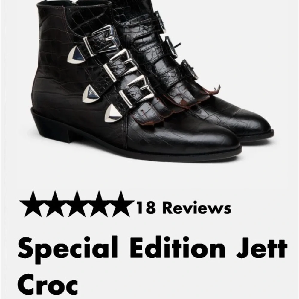 Modern Vice Black Jett Croc Ankle Boots *Special Edition (Seen on Mickey - Love) - Picture 15 of 15